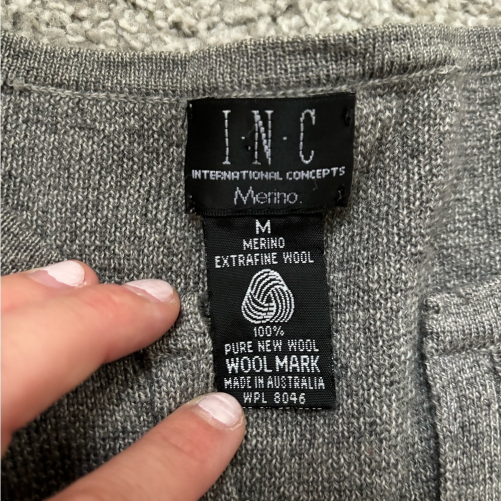 Inc International Concepts Gray Cardigan Sweater … - image 2